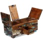 vidaXL Mesa de centro cofre de madera maciza reciclada 80x40x35 cm