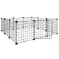 vidaXL Jaula para mascotas de 12 paneles puerta acero negro 35x35cm vidaXL Jaula para mascotas de 12 paneles puerta acero negro 35x35cm