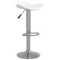 vidaXL Taburete de cocina de acero cromado y cuero artificial blanco vidaXL Taburete de cocina de acero cromado y cuero artificial blanco