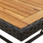 vidaXL Mesa de jardín ratán sintético madera acacia negro 109x107x74cm vidaXL Mesa de jardín ratán sintético madera acacia negro 109x107x74cm