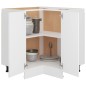 vidaXL Armario inferior de esquina madera blanco 75,5x75,5x81,5 cm