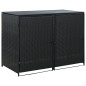 vidaXL Cobertizo doble contenedor basura ratán negro 148x80x111cm vidaXL Cobertizo doble contenedor basura ratán negro 148x80x111cm