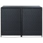 vidaXL Cobertizo doble contenedor basura ratán negro 148x80x111cm vidaXL Cobertizo doble contenedor basura ratán negro 148x80x111cm