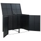 vidaXL Cobertizo doble contenedor basura ratán negro 148x80x111cm vidaXL Cobertizo doble contenedor basura ratán negro 148x80x111cm