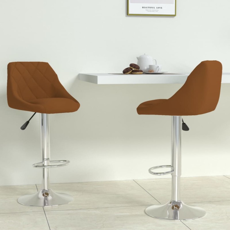 vidaXL Taburete de cocina 2 unidades de terciopelo marrón vidaXL Taburete de cocina 2 unidades de terciopelo marrón