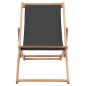 vidaXL Silla de playa plegable estructura de madera y tela gris vidaXL Silla de playa plegable estructura de madera y tela gris
