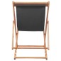 vidaXL Silla de playa plegable estructura de madera y tela gris vidaXL Silla de playa plegable estructura de madera y tela gris