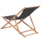 vidaXL Silla de playa plegable estructura de madera y tela gris vidaXL Silla de playa plegable estructura de madera y tela gris