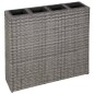 vidaXL Jardinera alta con 4 macetas ratán sintético gris vidaXL Jardinera alta con 4 macetas ratán sintético gris
