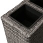 vidaXL Jardinera alta con 4 macetas ratán sintético gris vidaXL Jardinera alta con 4 macetas ratán sintético gris