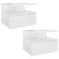 vidaXL Mesita noche flotante 2 uds aglomerado blanco brillo 40x31x27cm