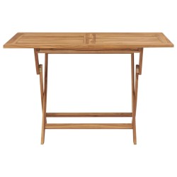 vidaXL Mesa plegable de jardín madera maciza de teca 120x70x75 cm 