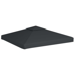 vidaXL Cubierta de repuesto de cenador 310 g/m² gris oscuro 3x3 m
