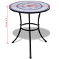vidaXL Mesa de bistro terraza mosaico azul y blanco 60 cm vidaXL Mesa de bistro terraza mosaico azul y blanco 60 cm