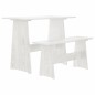 vidaXL Mesa de comedor con banco de madera maciza de pino blanca vidaXL Mesa de comedor con banco de madera maciza de pino blanca