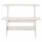 vidaXL Mesa de comedor con banco de madera maciza de pino blanca vidaXL Mesa de comedor con banco de madera maciza de pino blanca