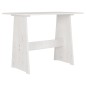 vidaXL Mesa de comedor con banco de madera maciza de pino blanca vidaXL Mesa de comedor con banco de madera maciza de pino blanca