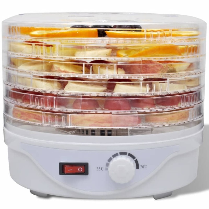 vidaXL Deshidratador de alimentos con 6 bandejas apilables redondo vidaXL Deshidratador de alimentos con 6 bandejas apilables redondo