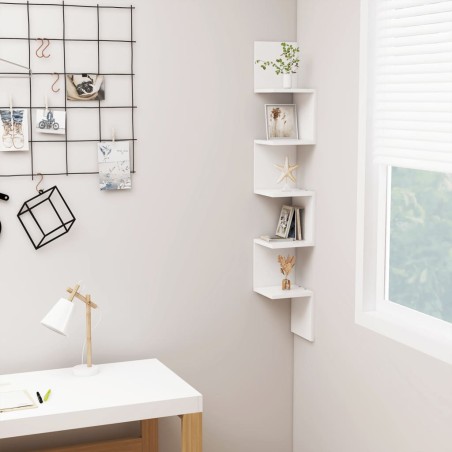 vidaXL Estante de esquina de pared madera contrachapada 20x20x127,5 cm
