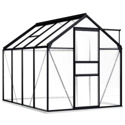 vidaXL Invernadero con marco aluminio gris antracita 4,75 m²	