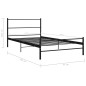 vidaXL Estructura de cama de metal negro 90x200 cm vidaXL Estructura de cama de metal negro 90x200 cm