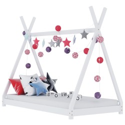 vidaXL Estructura de cama infantil madera maciza pino blanca 70x140 cm