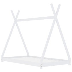 vidaXL Estructura de cama infantil madera maciza pino blanca 70x140 cm