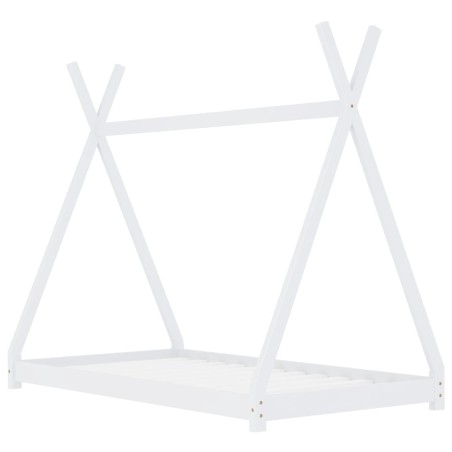 vidaXL Estructura de cama infantil madera maciza pino blanca 70x140 cm