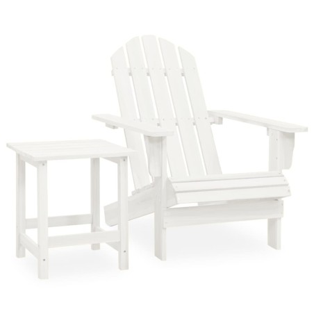 vidaXL Silla con otomana y mesa jardín Adirondack macizo abeto blanco