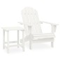 vidaXL Silla con otomana y mesa jardín Adirondack macizo abeto blanco vidaXL Silla con otomana y mesa jardín Adirondack macizo abeto blanco
