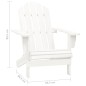vidaXL Silla con otomana y mesa jardín Adirondack macizo abeto blanco vidaXL Silla con otomana y mesa jardín Adirondack macizo abeto blanco