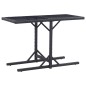 vidaXL Mesa de jardín de vidrio y ratán sintético negro 110x53x72 cm vidaXL Mesa de jardín de vidrio y ratán sintético negro 110x53x72 cm