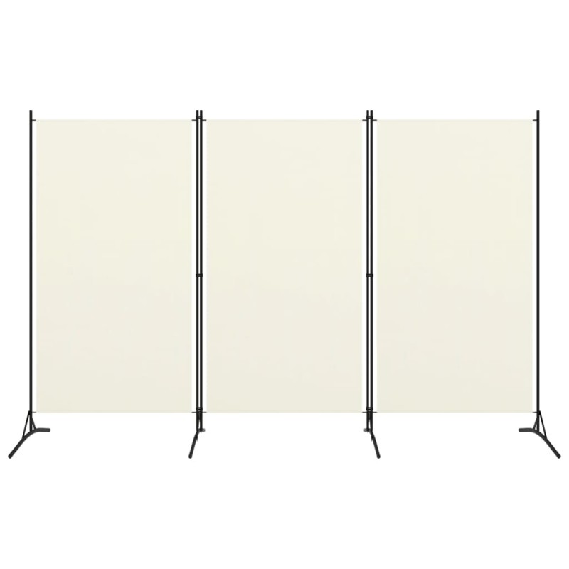 vidaXL Biombo divisor de 3 paneles blanco crema 260x180 cm vidaXL Biombo divisor de 3 paneles blanco crema 260x180 cm