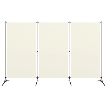 vidaXL Biombo divisor de 3 paneles blanco crema 260x180 cm  