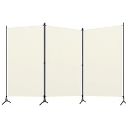 vidaXL Biombo divisor de 3 paneles blanco crema 260x180 cm  