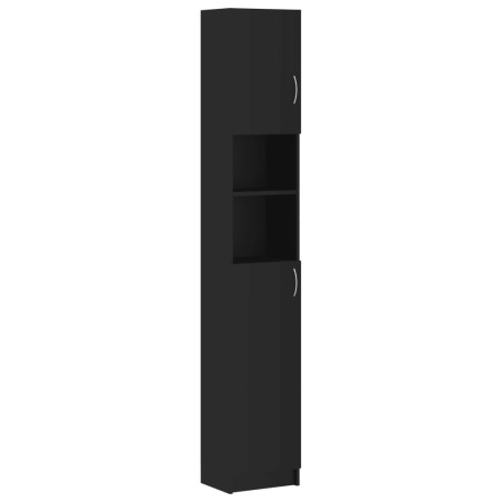 vidaXL Armario de baño madera contrachapada negro 32x25,5x190 cm