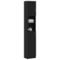 vidaXL Armario de baño madera contrachapada negro 32x25,5x190 cm vidaXL Armario de baño madera contrachapada negro 32x25,5x190 cm
