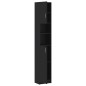 vidaXL Armario de baño madera contrachapada negro 32x25,5x190 cm vidaXL Armario de baño madera contrachapada negro 32x25,5x190 cm