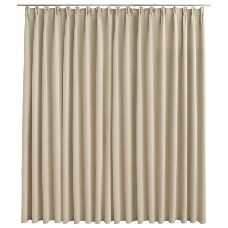 vidaXL Cortina opaca con ganchos beige 290x245 cm