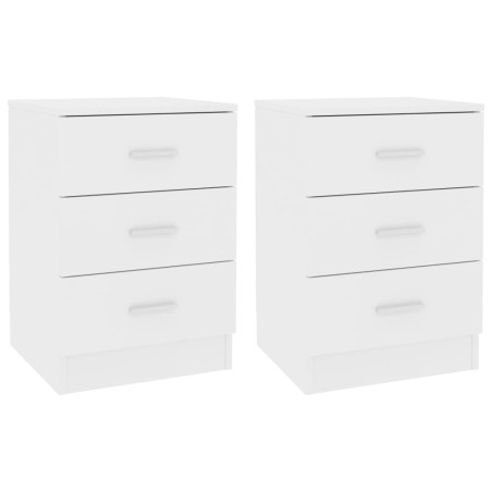 vidaXL Mesitas de noche 2 uds madera contrachapada blanco 38x35x56 cm