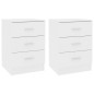 vidaXL Mesitas de noche 2 uds madera contrachapada blanco 38x35x56 cm vidaXL Mesitas de noche 2 uds madera contrachapada blanco 38x35x56 cm