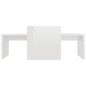 vidaXL Mesa de centro madera contrachapada blanco brillo 100x48x40 cm vidaXL Mesa de centro madera contrachapada blanco brillo 100x48x40 cm