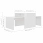 vidaXL Mesa de centro madera contrachapada blanco brillo 100x48x40 cm vidaXL Mesa de centro madera contrachapada blanco brillo 100x48x40 cm