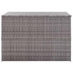 vidaXL Caja de almacenaje jardín ratán sintético gris 150x100x100 cm