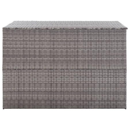 vidaXL Caja de almacenaje jardín ratán sintético gris 150x100x100 cm