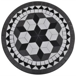 vidaXL Mesa de bistro terraza mosaico negro y blanco 60 cm 
