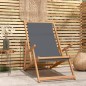 vidaXL Silla de playa plegable de madera maciza de teca gris vidaXL Silla de playa plegable de madera maciza de teca gris