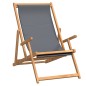 vidaXL Silla de playa plegable de madera maciza de teca gris vidaXL Silla de playa plegable de madera maciza de teca gris
