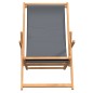 vidaXL Silla de playa plegable de madera maciza de teca gris vidaXL Silla de playa plegable de madera maciza de teca gris