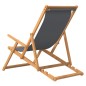 vidaXL Silla de playa plegable de madera maciza de teca gris vidaXL Silla de playa plegable de madera maciza de teca gris